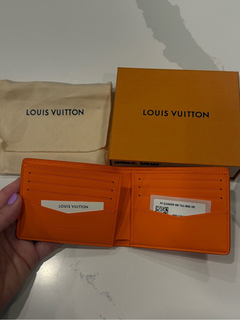 Louis Vuitton Orange Portefeuille Leather Wallet Bi fold M81547 BRAND NEW - Picture 5 of 7